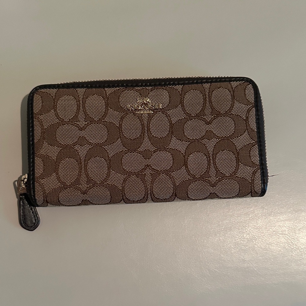Coach Signature Brown and Black Wallet